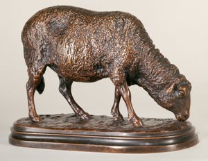 Ett betande får (brons) (framsidan av 226301) av Rosa Bonheur