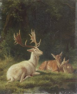 Rådjur i ett landskap (olja på duk) av Rosa Bonheur