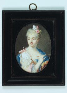 Självporträtt (akvarell på elfenben) av Rosalba Giovanna Carriera