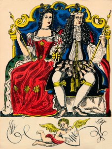 William III och Mary II, kung och drottning av Storbritannien och Irland från 1688, 1932 av Rosalind Thornycroft