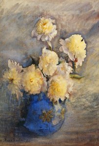 Pioner i en blå vas, 1899 av Rose Maynard Barton