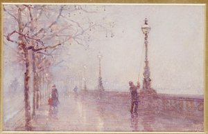 Den sista lampan, Thames Embankment, 1892 av Rose Maynard Barton