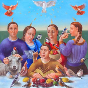 The Pentecost, 2018 (olja och bladguld på duk)