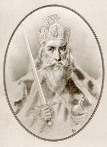Karl den Store, alias Karl den store eller Karl I, från Levande biografier om kända härskare.