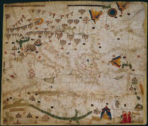 Sjökort över Medelhavet och Svarta havet, 1440-talet av Rossell