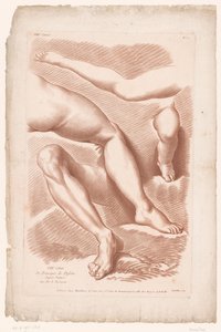 Titeltryck med fyra ben i olika positioner Principles of Drawing from Nature, del åtta (serietitel) VIIIe Cahier de Principes du Dessin d