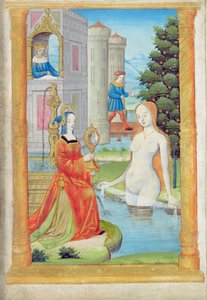 Bathsheba Bathing (penna och gouache på papper)