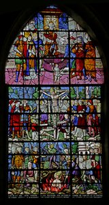 Fönster som visar scener från St Denis liv, 1530-40