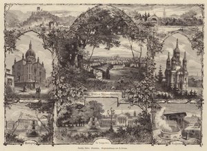 Scener från Wiesbaden, Tyskland (gravyr) av Rudolf (after) Cronau