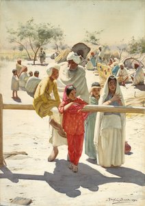 En titt på tåget, Indien, 1892 av Rudolf Der G. Swoboda