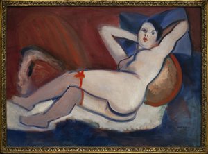 Sov kvinna. Målning av Rudolf Kremlicka (1886-1932), Olja på duk