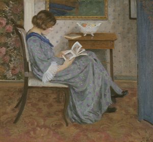 Läsare i blått, omkring 1908 (olja på duk)