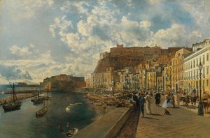 På stranden Santa Lucia i Neapel av Rudolf von Alt