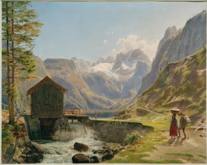 Dachstein i Salzkammergut från Vorderen Gosausee