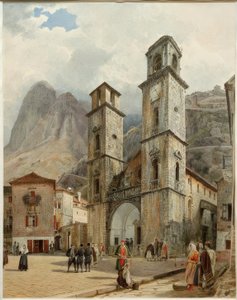 Katedralstorget i Cattaro av Rudolf von Alt