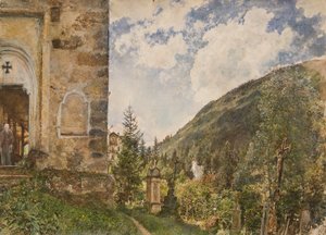 Kyrkogården i Gastein av Rudolf von Alt