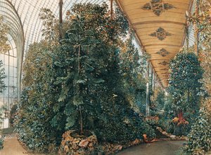 Interiör av Palm House of Lednice Palace av Rudolf von Alt