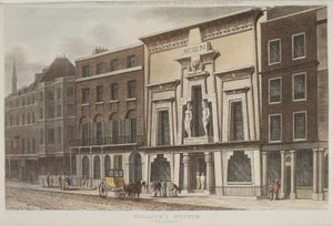 Vy över Bullocks Museum, mer känt som Egyptian Hall, på Piccadilly, 1815 (akvatint) av Rudolph Ackermann