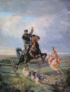 Jägare med Borzois, 1872 av Rudolph Frenz