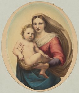 Kopia efter Rafaels sixtinska madonna, 1800-talet. av Rudolph Geudtner