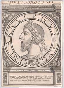 Romerska Östfrankiska kejsaren Arnulf (tryck) av Rudolph Wyssenbach