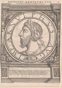Romerska Östfrankiska kejsaren Arnulf (tryck) av Rudolph Wyssenbach