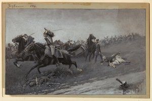 Blücher Unhorsed på Ligny