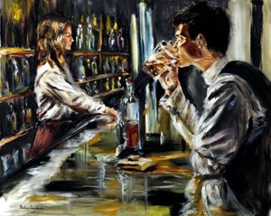 At the Bar, 2021 (olja på linne)