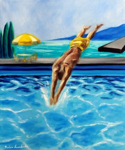Into the Blue, 2025 (olja på duk) av Ruslana Levandovska
