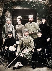 Prinsen och prinsessan av Wales i skytteklänning, 1900