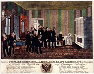 Alexander I av Rysslands död i Taganrog den 19 november 1825, början av 1830-talet
