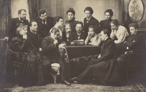 Anton Tjechov läser för medlemmar av Moskvas konstteater av Russian Photographer