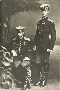 Les grands ducs Constantin Constantinovitch (1858-1915) och Dimitri Constantinovitch (1860-1919) - Storhertig Constantin Constantinovich och storhertig Dimitri Constantinovich av Ryssland, Anonym . Silvergelatinfotografi, ca. 1890. Rysk statsfilm an av Russian Photographer