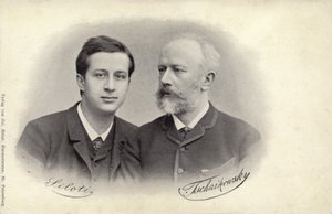 Porträtt av Siloti och Tjajkovskij av Russian Photographer