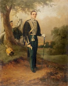 Mikhail Yurievich Lermontov (1814-41) av Russian School