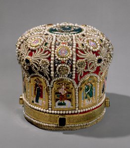 Geringskrona med pärlor och ädelstenar, 1600-tal