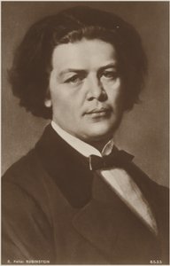 Porträtt av Anton Rubinstein av Russian School
