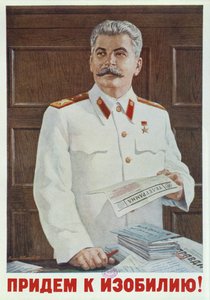 Sovjetisk affisch av Stalin som läser ett telegram, 1949