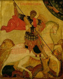 St. George akiua Joka ( tempera on panel)swed av Russian School