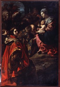 Tillbedjan av Magi. Målning av Rutilio Manetti (1571-1639). Olja på duk. Italiensk konst, barockstil. Statens konstmuseum, Jekaterinburg, Ryssland.