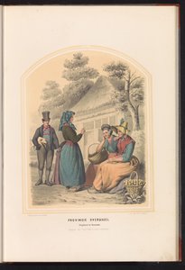 Traditionell dräkt av Staphorst och Rouveen i Overijssel, 1857 Provinsen Overijssel. Staphorst och Rooveen / XXV (titel på objekt)