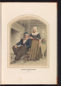 Traditionell dräkt av Volendam i norra Holland, 1857 Provinsen norra Holland. Vollendam / XXXV (titel på objekt)