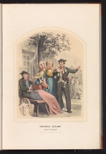 Traditionell dräkt från South Beveland i Zeeland, 1857 Provinsen Zeeland. Ön Zuid-Beveland / XIX (titel på objekt)