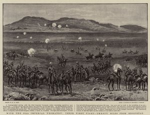 Med 62:a kejserliga Yeomanry, deras första kamp, tjugo mil från Kroonstad