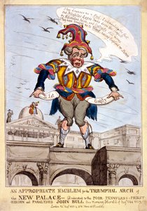 "Ett passande emblem för triumfbågen i det nya Buckingham-palatset ..., London, 1829 av SW Fores