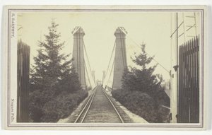 Järnvägens hängbro, Niagarafallen av S. Barnett