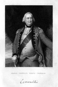 Charles Cornwallis 1738-1805, första markisen Cornwallis, 1839. av S. Freeman