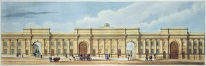 Ny Grand Entrance till Liverpool och Manchester Railway, Lime Street, Liverpool, från "Liverpool and Manchester Railway", graverad av John Harris, pub. av Ackermann und Co., 1836 av S. Kelper