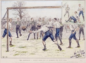 The Corinthians vs. Preston North End i Richmond - Det tredje målet, från "The Illustrated Sporting and Dramatic News"