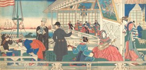 Hem för utländska köpmän i Yokohama, 9:e månaden, 1861. av Sadahide Utagawa